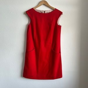 Kate Spade bright red/orange shift dress. size 2.